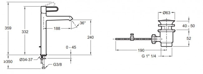 Смеситель Jacob Delafon Odeon Rive Gauche E21030-00-CP для раковины