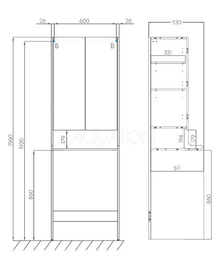 Шкаф-колонна Акватон Лондри 1A260503LH010 для стиральной машины белый