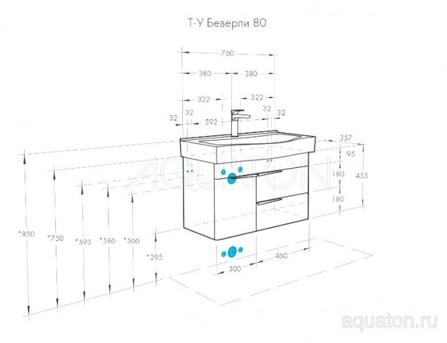 Тумба под раковину Акватон Беверли 80 1A235501BV010 белая