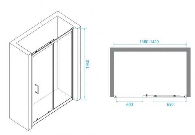 Душевая дверь RGW PA-14B 140 41081414-14 прозрачное