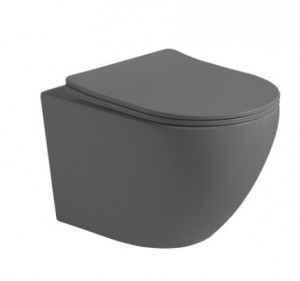 Унитаз подвесной Vincea Globo VT1-14SMA безободковый с микролифтом антрацит матовый