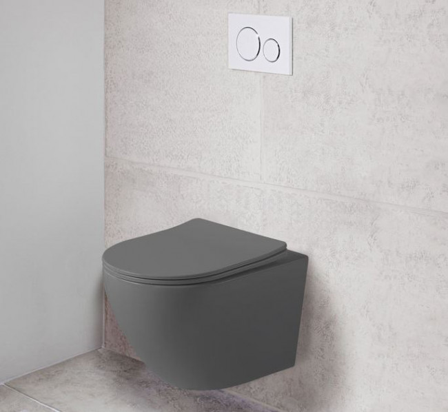 Унитаз подвесной Vincea Globo VT1-14SMA безободковый с микролифтом антрацит матовый