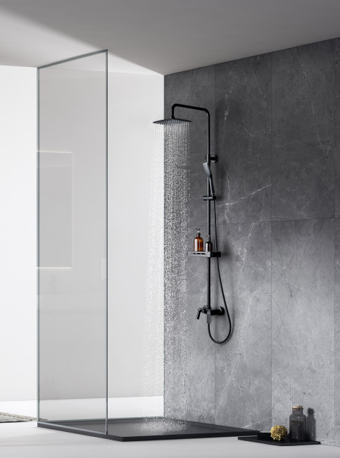 Душевая система Lemark Tropic LM7002BL черный матовый