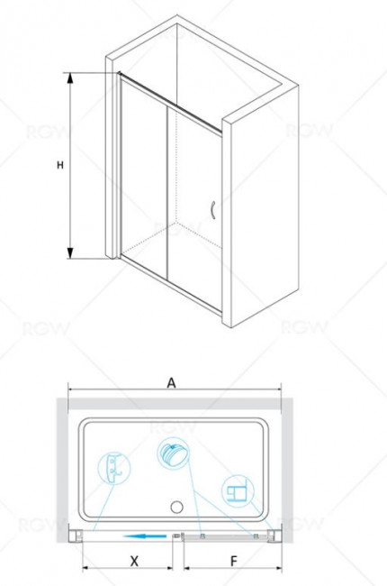 Душевая дверь RGW PA-12 140 01081214-11 прозрачное