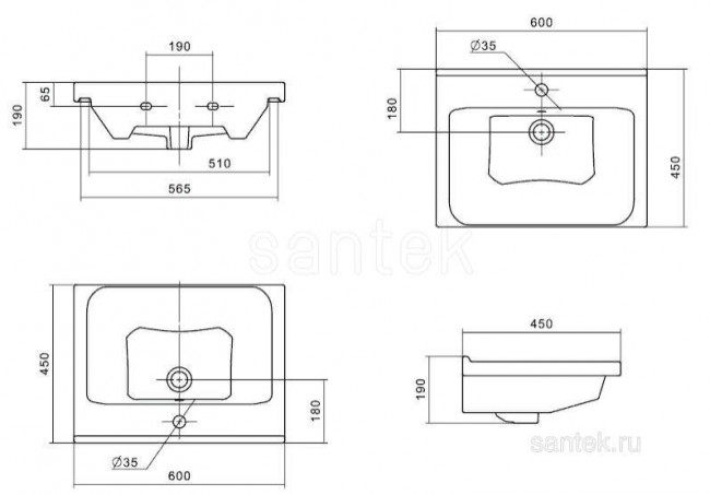 Раковина Santek Миранда 60 1WH302421