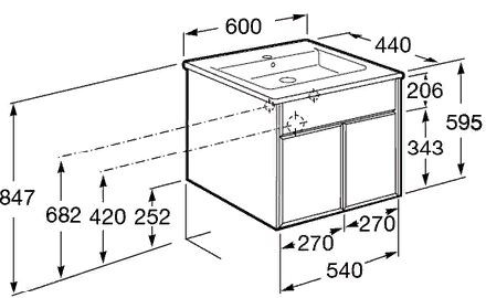 Тумба Roca UP 60 ZRU9303010 белый глянец без раковины