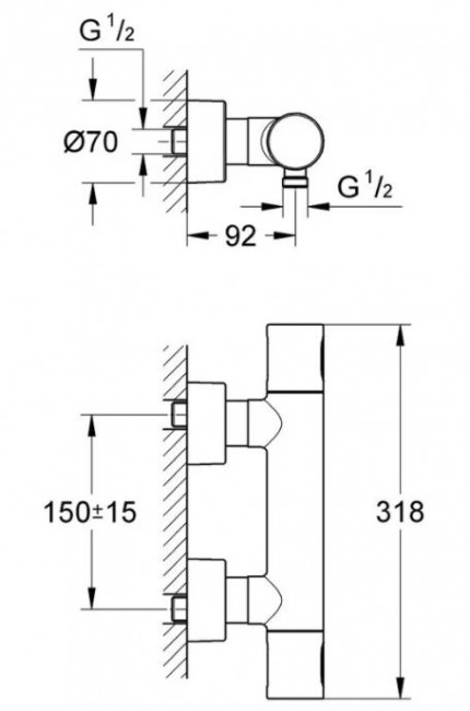 Смеситель Grohe Grohtherm 3000 Cosmopolitan 34274000 для душа термостат