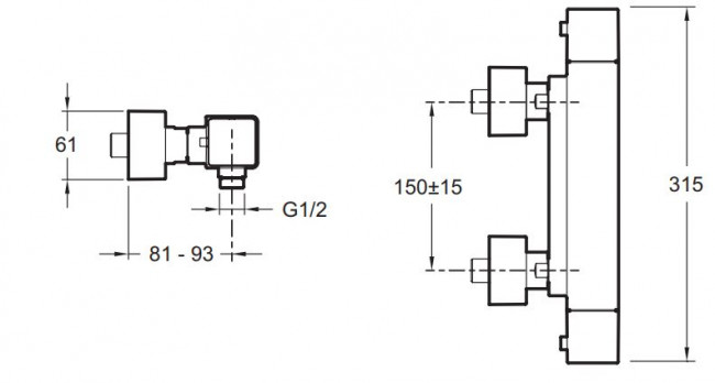 Смеситель Jacob Delafon Strayt E9096-CP для душа термостат