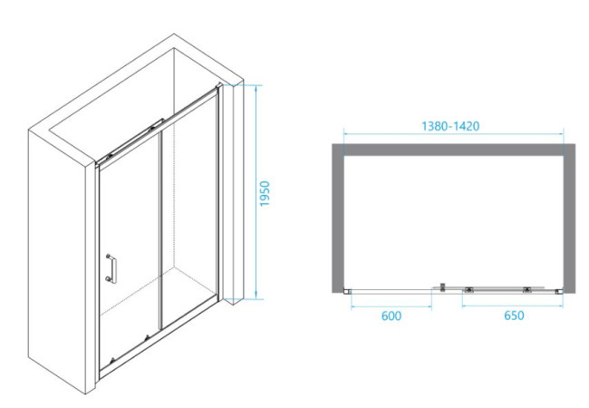 Душевая дверь RGW PA-14G 140 41081414-16 прозрачное