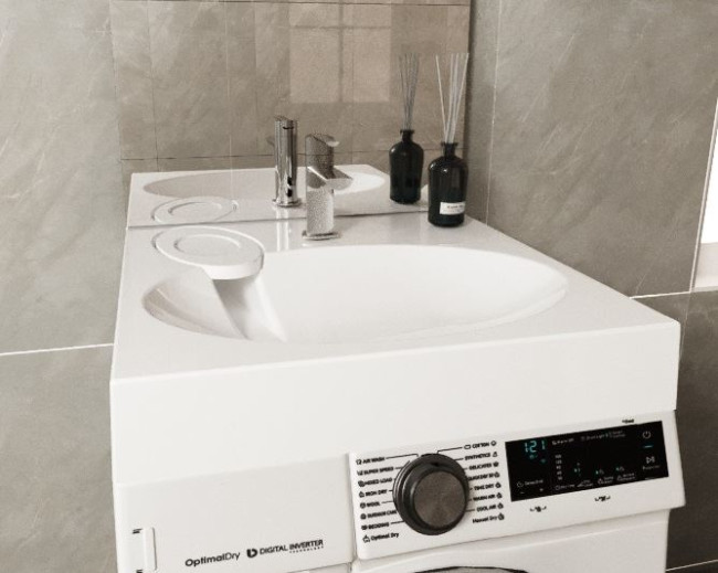 Раковина Paola Liguria 500 над стиральной машиной