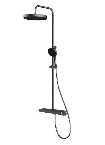 Душевая система Vincea Inspire VSFS-3I12TGM термостат вороненая сталь
