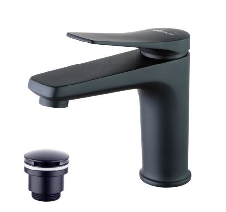 Смеситель Lemark Bronx LM3706BL для раковины черный матовый