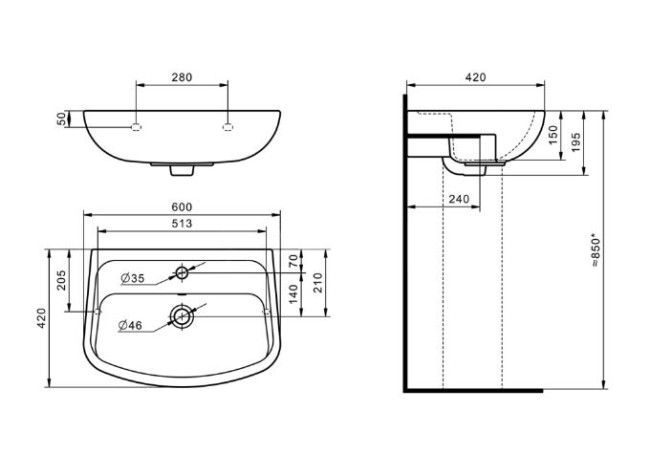 Раковина Santek Лонги 60 1WH501756