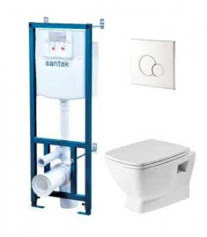 Система инсталляции Santek 1WH501572 с унитазом Нео безободковый сиденье микролифт slim