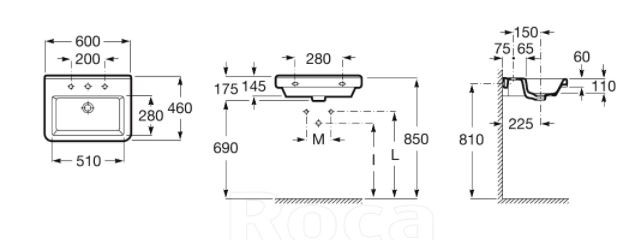 Раковина Roca Dama-N 60 327784000