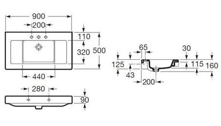 Раковина Roca Stratum 90 327632000