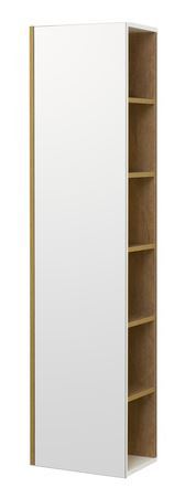 Шкаф-колонна Акватон Сканди с зеркалом 1A253403SDZ90 белый дуб рустикальный
