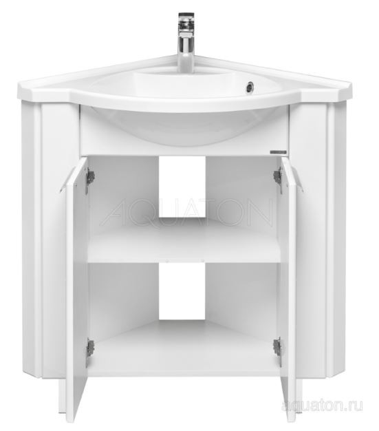 Тумба под раковину Акватон Альтаир 62 1A042601AR010 угловая белая