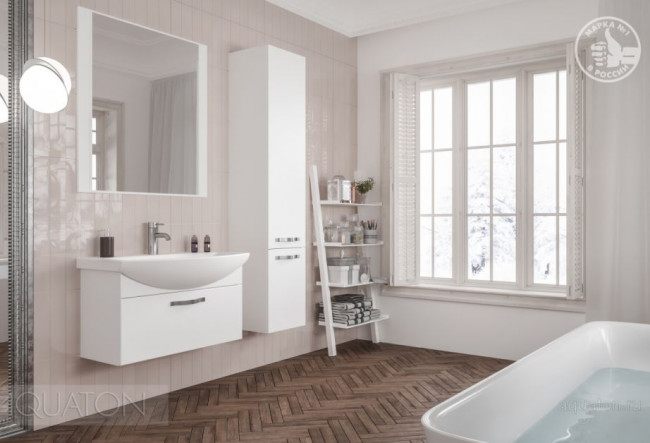 Тумба под раковину Акватон Ария 80 1A141701AA010 белая