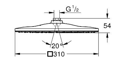 Верхний душ Grohe Rainshower Mono 310 Cube 26567000
