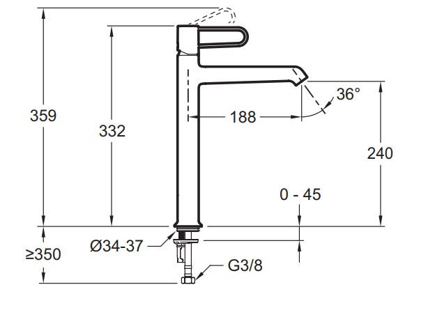 Смеситель Jacob Delafon Odeon Rive Gauche E21031-00-CP для раковины
