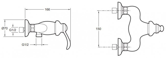Смеситель Jacob Delafon Fairfax E71095-CP для душа