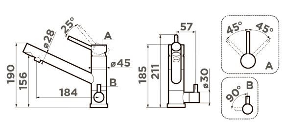 Смеситель Omoikiri Tonami-C 4994012 для кухни с подключением к фильтру хром