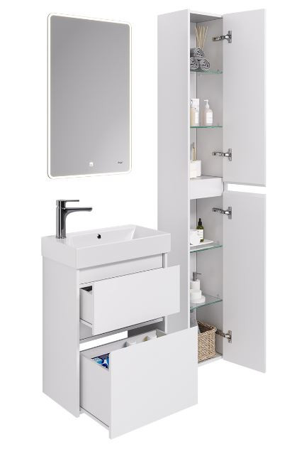 Тумба под раковину Dreja Slim 55 99.0400 белый глянец