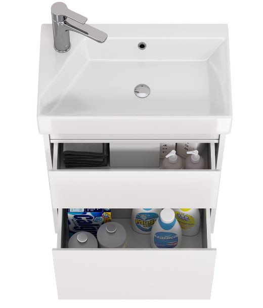 Тумба под раковину Dreja Slim 55 99.0400 белый глянец