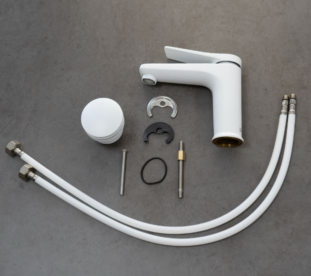 Смеситель Lemark Bronx LM3706MW для раковины белый матовый