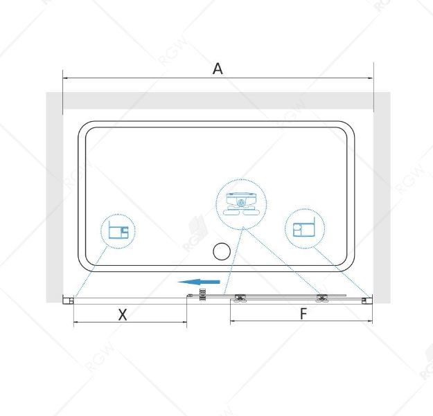 Душевая дверь RGW CL-14B 160 32091416-14 прозрачное