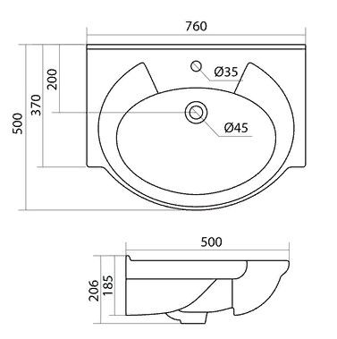 Раковина Santek Байкал 75 1WH110259