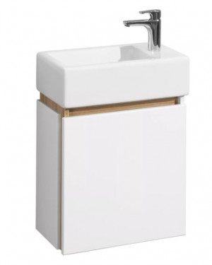 Тумба под раковину Акватон Эклипс М подвесная эбони светлый левая 1A172801EK49L