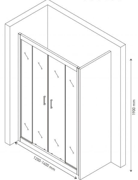 Душевая дверь Berges Porta 120-140 063101
