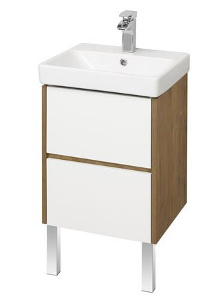 Тумба под раковину Акватон Сканди 45 1A251601SDZ90 белая дуб рустикальный