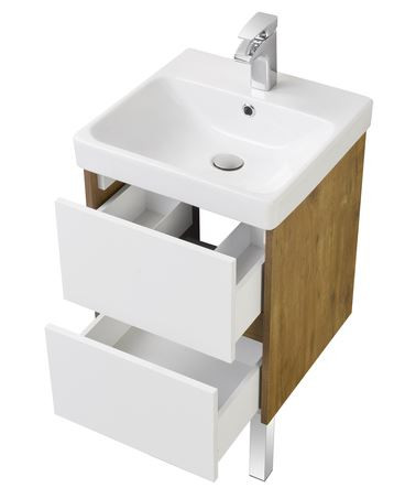 Тумба под раковину Акватон Сканди 45 1A251601SDZ90 белая дуб рустикальный