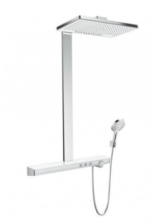 Душевая система Hansgrohe Rainmaker Select Showerpipe 460 2jet 27109400 с термостатом хром/белый