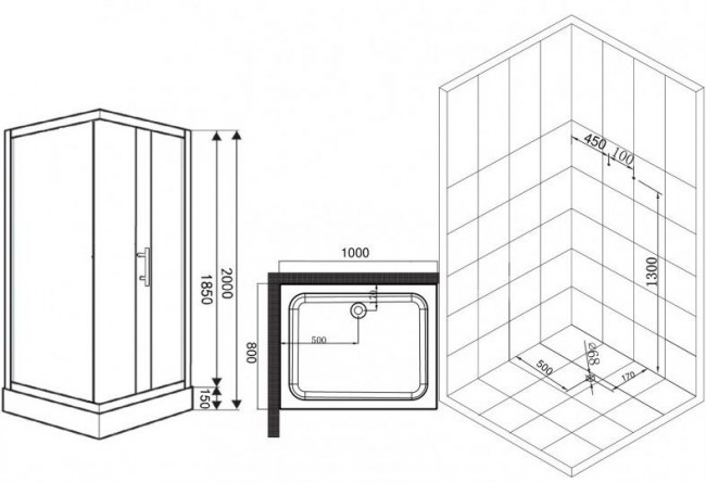 Душевой уголок Esbano ESD-8022 100*80 с поддоном