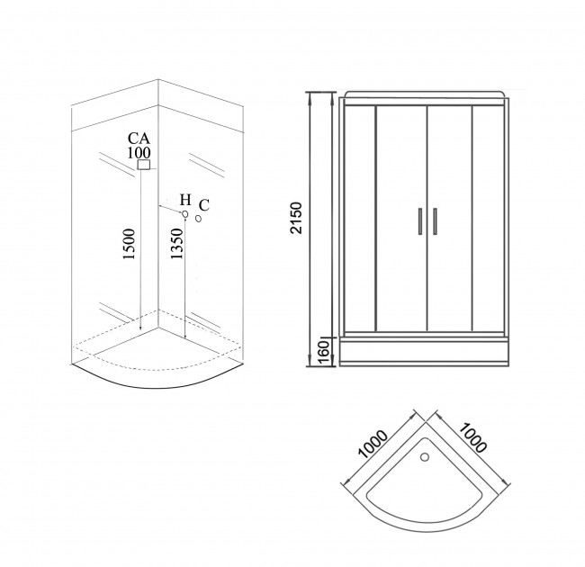 Душевая кабина Grossman GR141 100*100 Душевая кабина Grossman GR141 100*100