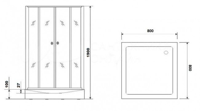 Душевая кабина Parly FQ811B 80*80
