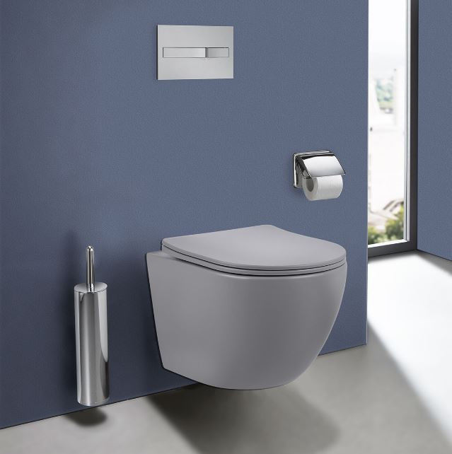 Унитаз подвесной Vincea Globo VT1-14SMG безободковый с микролифтом серый матовый