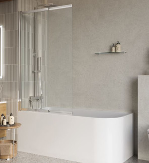 Шторка для ванны BelBagno LUCE-VF-11-100/145-C-Cr прозрачное