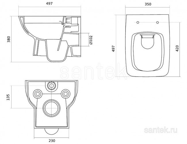 Система инсталляции Santek 1WH302463 с унитазом Нео сиденье микролифт