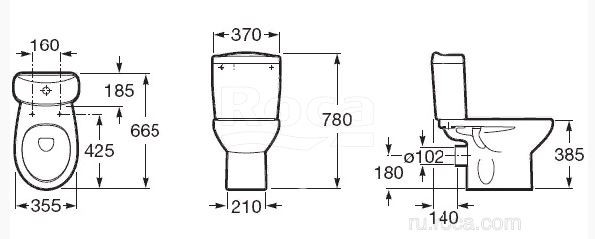 Унитаз Roca Victoria 342399000 напольный с бачком 34139Z000 без сиденья