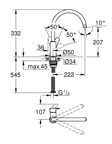 Смеситель Grohe BauEdge New 31233001 для кухни