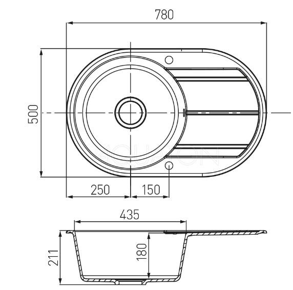 Мойка для кухни Акватон Амира 1A712932AI280 кофе