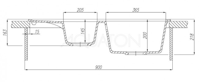 Мойка для кухни Акватон Делия 87 1A716232DE220 две чаши песочная