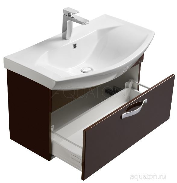 Тумба под раковину Акватон Ария 80 1A141701AA430 темно-коричневая