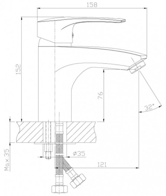 Смеситель Rossinka T40-15 для раковины с гигиеническим душем