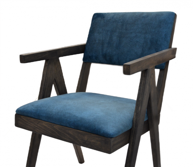 Стул-кресло Берген бук венге/релакс блю